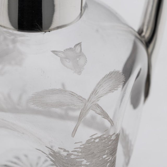 Antique English Silver and Etched Glass Claret Jug, 1897 For Sale - Image 17 of 18