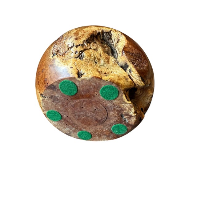 Brown Vintage Burlwood Hand Turned Vase Brutalist Decor For Sale - Image 8 of 9