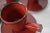 Mid-Century Swedish Handmade Red Ceramic Glogg 12 Cups & 12 Saucers For Sale - Image 9 of 13