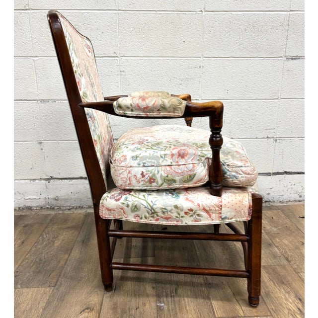 Vintage French Provincial Louis XV Style Armchair Bergere For Sale In Kansas City - Image 6 of 9