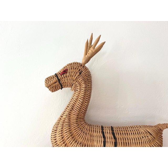 Boho Chic 1970s Wicker Reindeer For Sale - Image 3 of 17