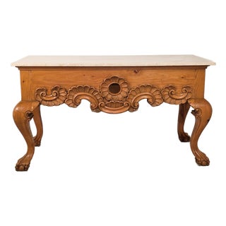 Vintage Baroque Style Pine Center Table For Sale