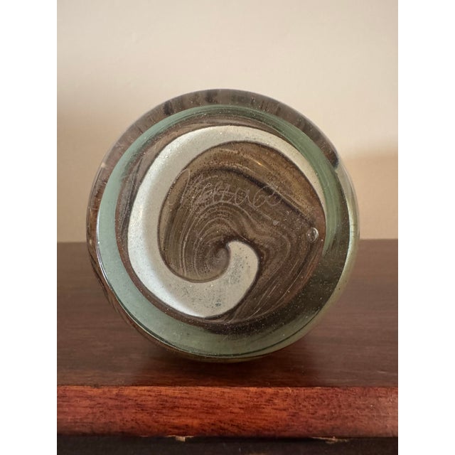 Celadon Mdina “Earthtones” Swirl Vase by Michael Harris For Sale - Image 8 of 9