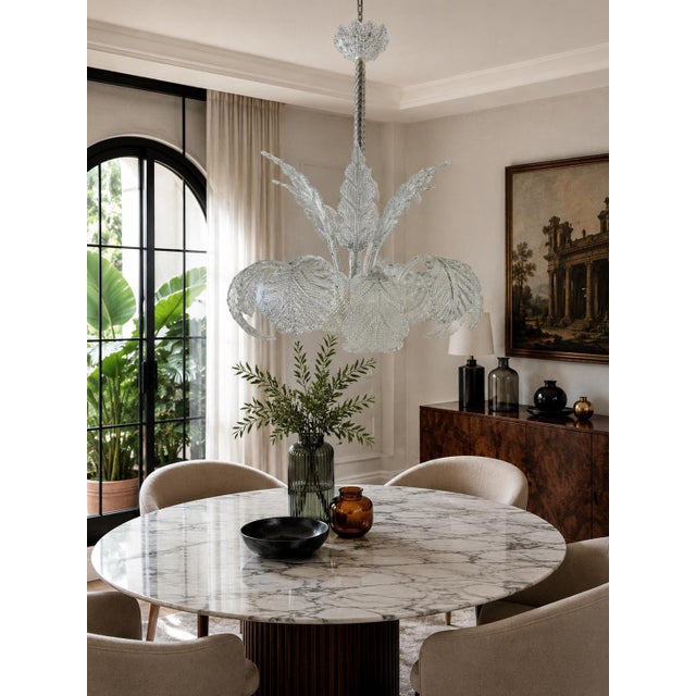 Murano Glass Chandelier attributed to Ercole Barovier, 1940s For Sale - Image 10 of 18