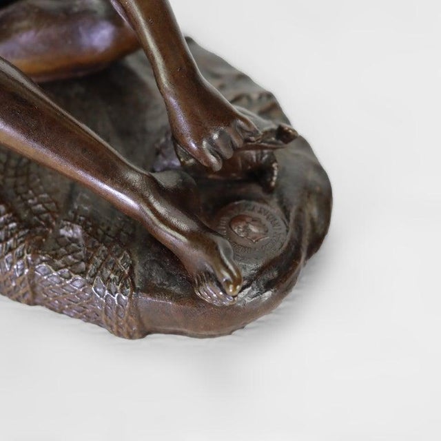 French Antique French Barbedenne Fondeur Bronze Figure “Neopolitan Fisherboy” C1890 For Sale - Image 3 of 10