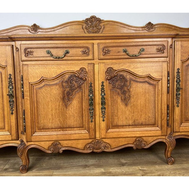 Vintage French Louis Style Oak Sideboard For Sale - Image 5 of 16