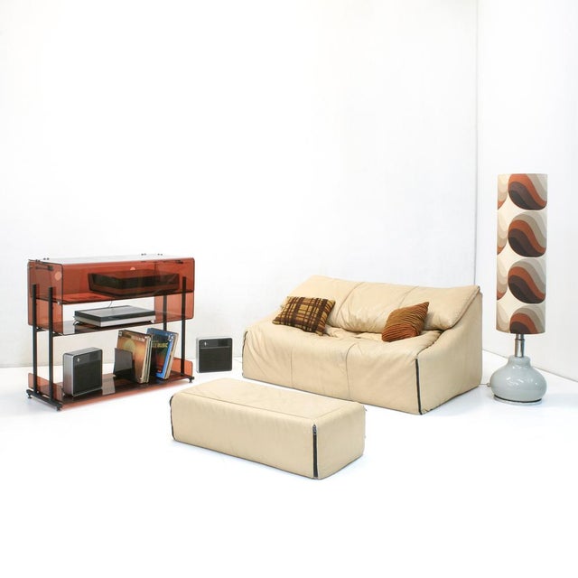 A super comfortable Plumy sofa designed in 1980 by Annie Hiéronimus for Cinna, France. The sofa, upholstered in beige...