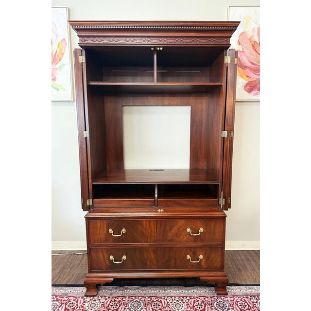 1990s 1990s Henkel Harris Mahogany Armoire Model No. 1247 For Sale - Image 5 of 16