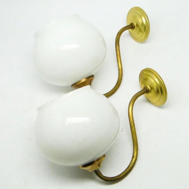 Metal Art Deco Style Wall Lamps, Poland, 1950s, Set of 2 For Sale - Image 7 of 8