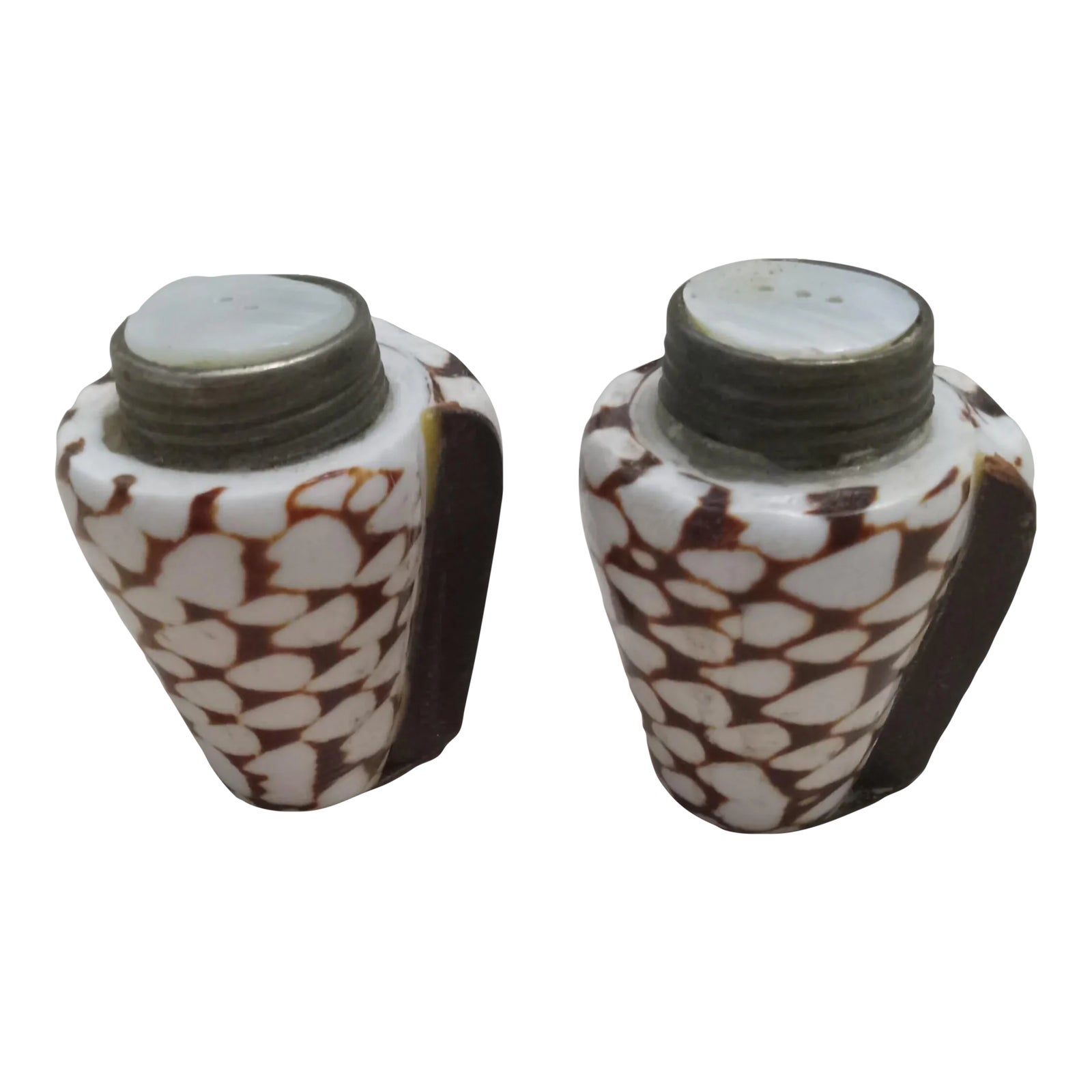Vintage Seashell Mother of Pearl Salt & Pepper Shakers- a Pair | Chairish