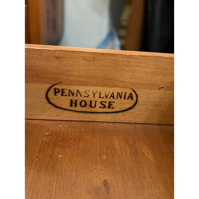 1960s Refinished Queen Anne Style Side Table Featuring Painted Black Drawers and Gold Hardware. For Sale - Image 12 of 12
