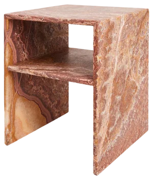 Rosa Bedside Table in Red Onyx by Studio Gaia Paris