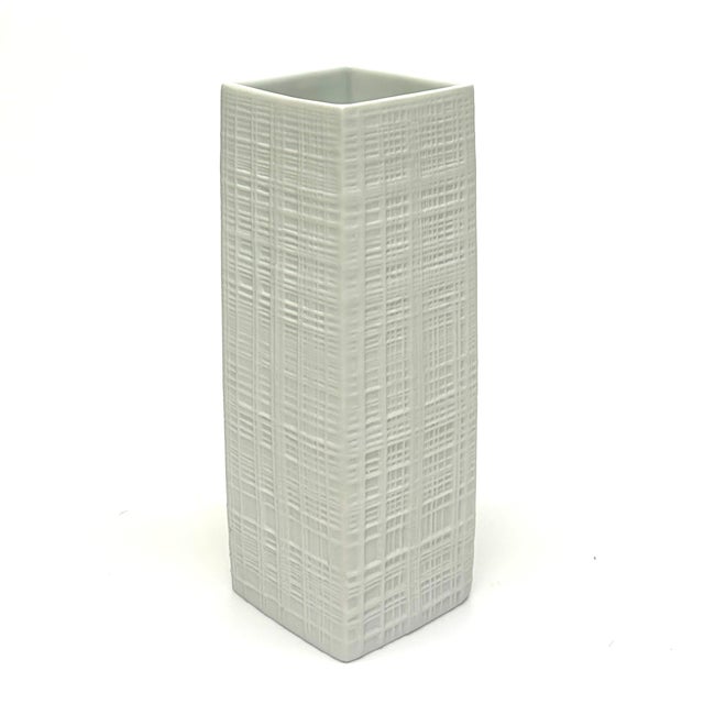 Matte White Bisque Porcelain 4-Sided Vase by Rosenthal Studio Line, Circa 1990s For Sale In Miami - Image 6 of 9