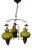 Large Vintage 3-Light Chandelier in Brass, Iron, and Glass, 1970s For Sale