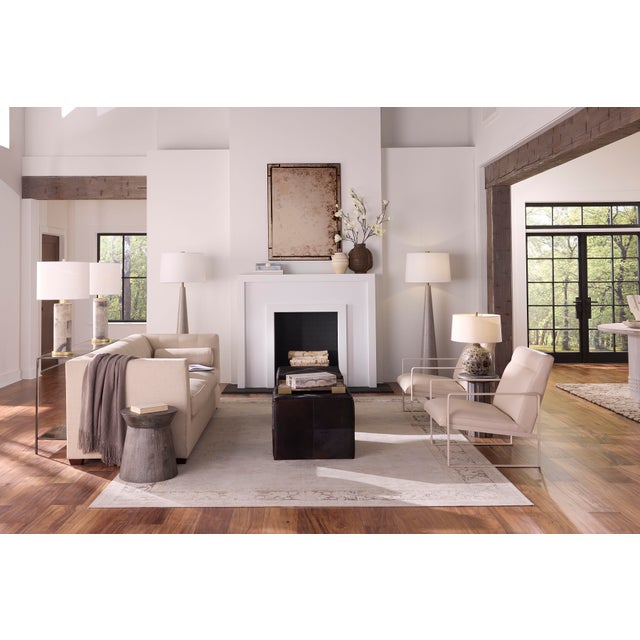 Cream Hemingway Accent Chair, Cream Leather For Sale - Image 8 of 9