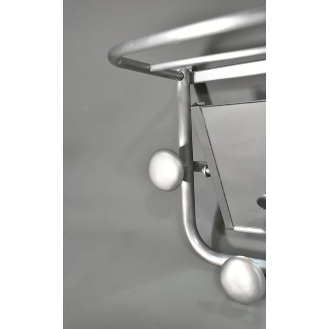 Metal French Art Deco Aluminium Coat and Hat Rack, 1920s For Sale - Image 7 of 11