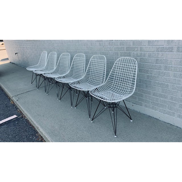 Eames Mid 20th Century Wire Chairs Attributed to Eames for Herman Miller Dkr - Set of 6 For Sale - Image 4 of 12