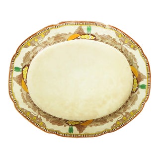 1880s English Aesthetic Movement / Arts & Crafts Brown Transferware Ironstone Platter For Sale
