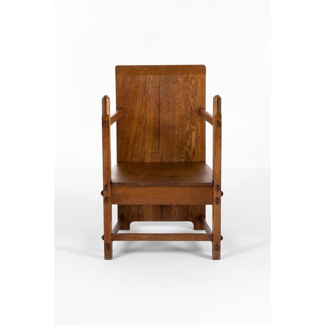 Amsterdam School Traditionalist Chair in Oak For Sale - Image 4 of 15