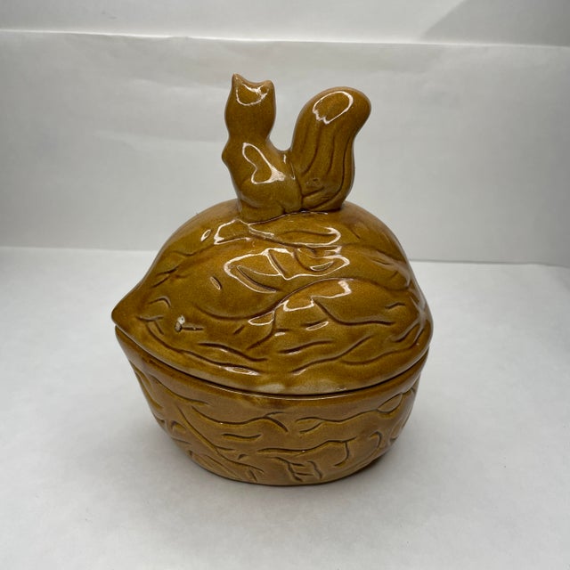 Ceramic Squirrel on Acorn Candy Dish With Lid- 2 Pieces For Sale - Image 4 of 12