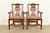 An outstanding pair of Chippendale or Georgian style armchairs or dining captain chairs By Henredon USA, Circa 1980s...