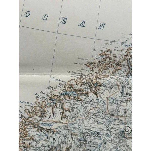 Antique Map of Scandinavia with Stockholm Inset, 1865 For Sale - Image 6 of 11