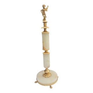 Brass Onyx Column, 1950s For Sale