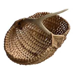 Handmade Basket With Antler Handle