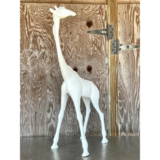 Late 20th Century Vintage Boho Plaster Giraffe For Sale In West Palm - Image 6 of 9