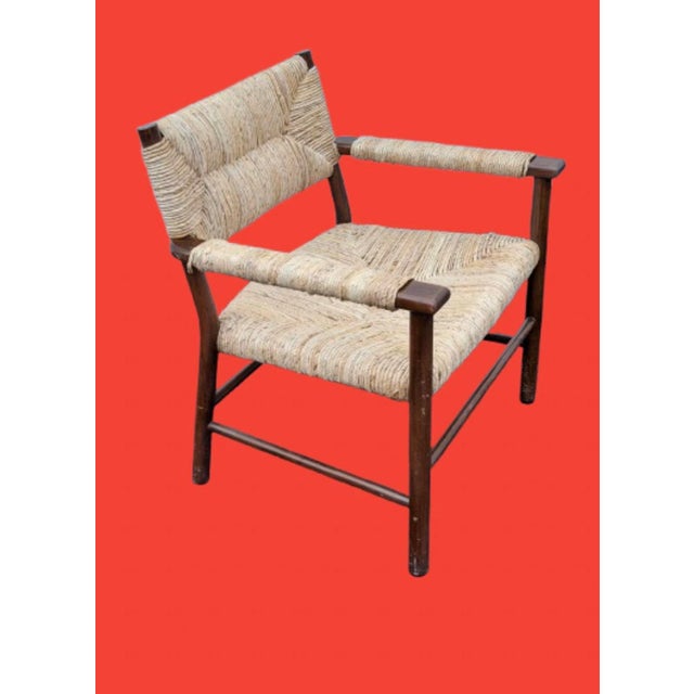 Mid 20th Century Vintage Woven Rush Lounge Chair in the Style Mel Smilow For Sale - Image 5 of 10