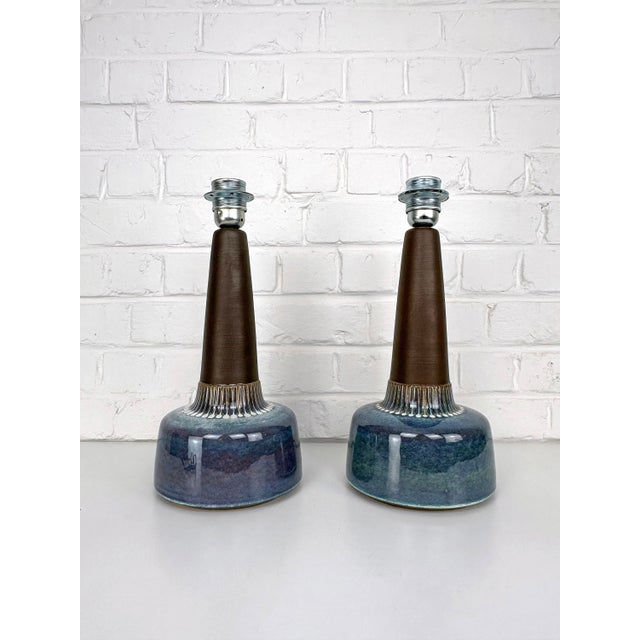 Large 1080-3 Stoneware Table Lamps by Einar Johansen for Søholm, Denmark, 1960s, Set of 2 For Sale - Image 9 of 17