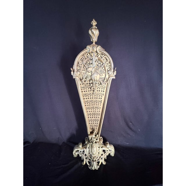 19thC French Louis XVI Gilt Bronze Fire Screen For Sale - Image 13 of 16