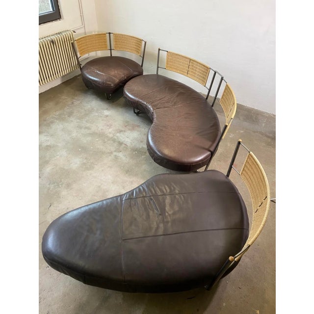 Textile Postmodern Sectional Modular Leather Sofa from Kurt Beier, 1990s, Set of 3 For Sale - Image 7 of 7