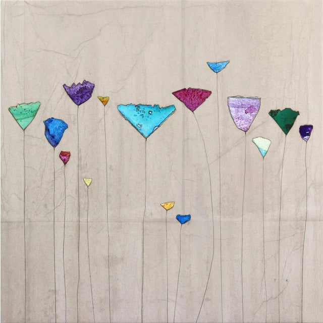 Textural Abstract Flowers Painting "Open Audition Ii" Original Painting by Peter Kuttner For Sale - Image 10 of 10