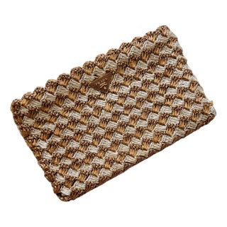 Vintage Prada Raffia Clutch For Sale