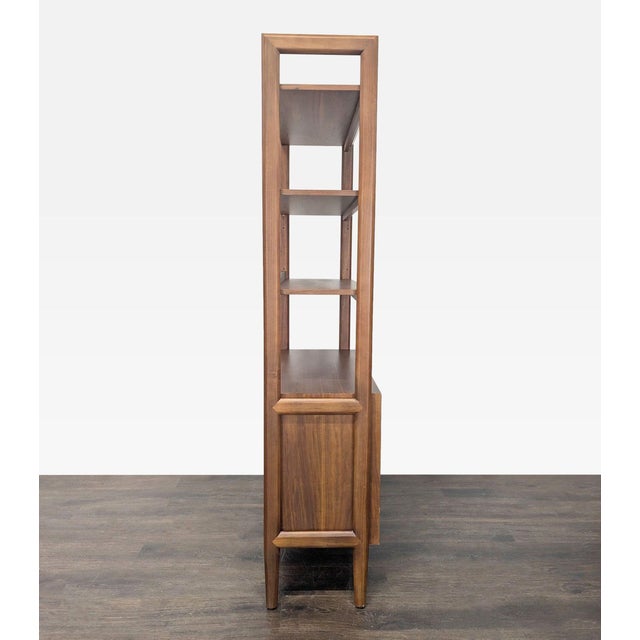 Crate & Barrel Crate & Barrel Tate Modern Walnut Bookshelf With Storage Cabinet For Sale - Image 4 of 9
