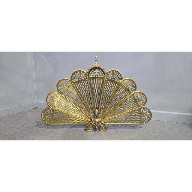 Brass Peacock Fire Screen, 1920s For Sale - Image 3 of 9