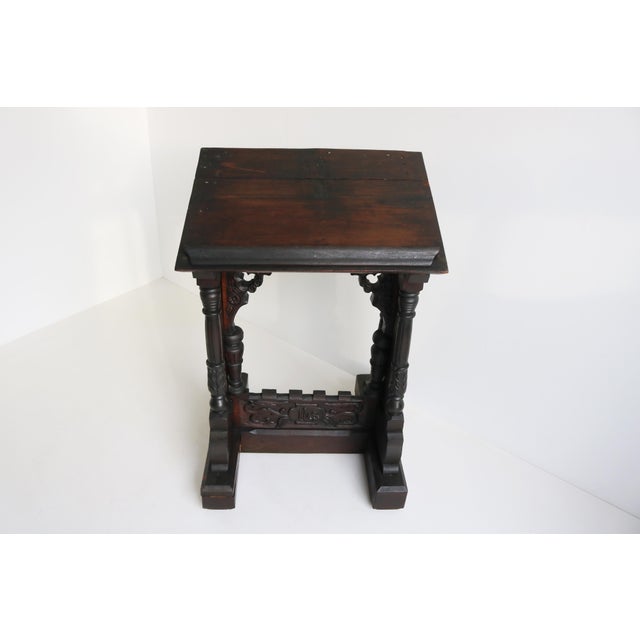 Brown Antique 19th Century Gothic Revival Oak Lectern Book Stand, 1890s For Sale - Image 8 of 18