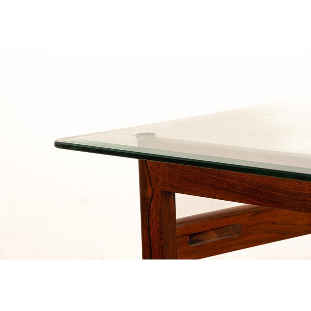 Danish Coffee Table in Rosewood and Glass by Arne Wahl Iversen, 1960s, in Flawless conditions. Designed 1960 to 1969 I...