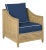 Traditional Keys Occasional Arm Chair in Canvas Navy with Canvas White Welt For Sale - Image 3 of 3