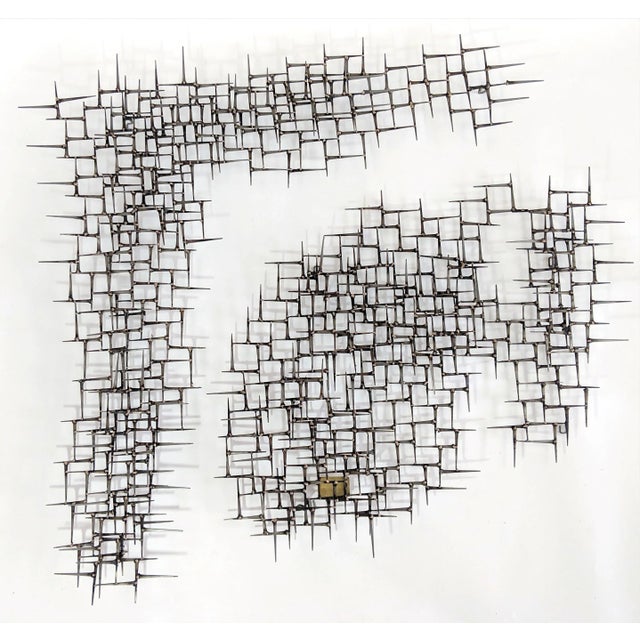 Curtis Jere Mid-Century Modern Style Welded Nail Sculpture For Sale - Image 4 of 13