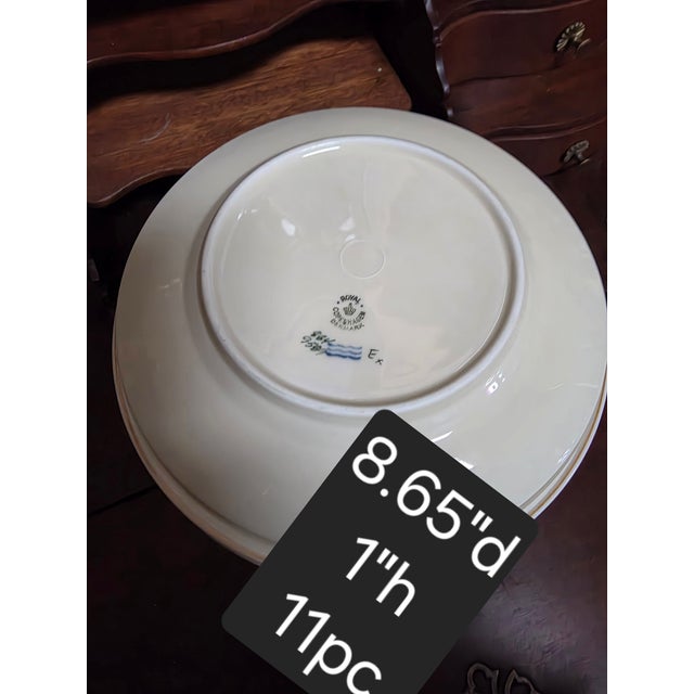 Set of eleven Royal Copenhagen Quaking Grass Pattern Plates.