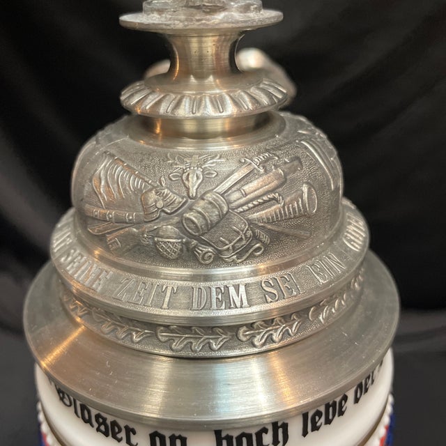 Metal Vintage Naval Commemorative German Beer Stein For Sale - Image 7 of 10