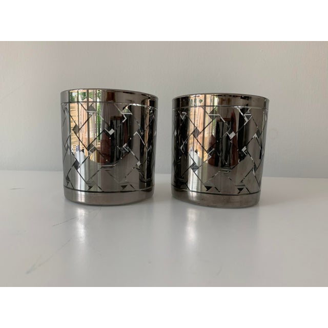 Vintage Silver Basket Weave Low Ball Rocks Glasses- a Pair For Sale In New York - Image 6 of 6