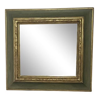 Paul Ferrante Alana 22k Gold Leaf & Olive Green Antiqued Mirror For Sale