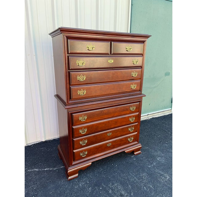 Chippendale Cherry Chippendale 6-Drawer Chest of Drawers For Sale - Image 3 of 12