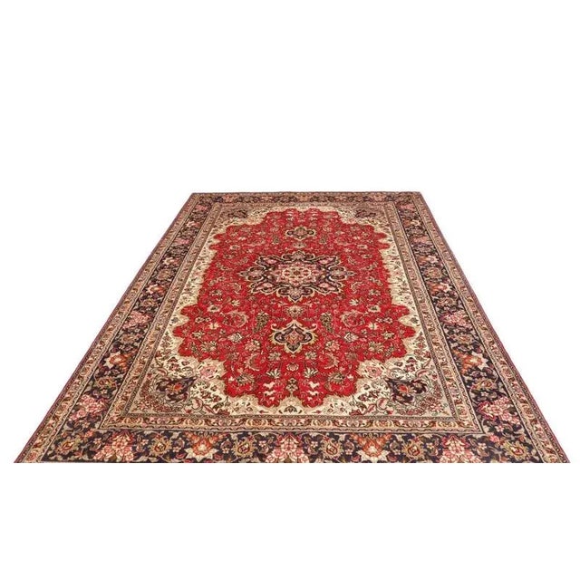 Middle Eastern Hand-Knotted Tabriz Rug For Sale - Image 4 of 11