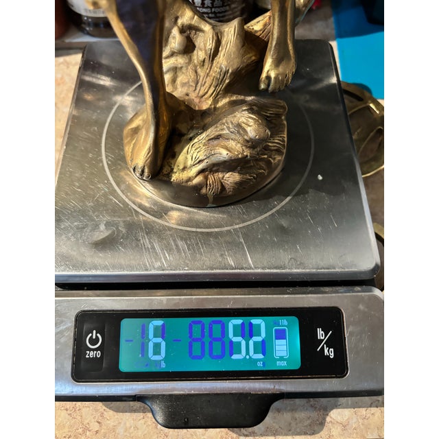 Metal 1980s Vintage Cast Brass Wine Grape Harvest Sculpture Statue of a Young Man For Sale - Image 7 of 12