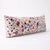 An extra-long lumbar pillow cover made from hand-embroidered Uzbek Suzani cotton — embroidered cranes and pomegranate...