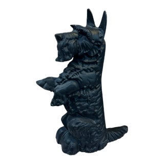 Vintage Cast-Iron Scottish Dog Doorstop For Sale